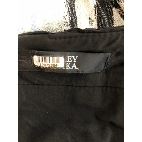 Badgley Mischka Neutral Stripe Dress Sleeveless Fit & Flare Knee Length Blue L - Picture 8 of 15